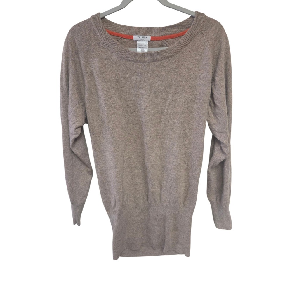 TALULA Women's Medium Taupe Cashmere Blend Long‎ Sleeve Sweater